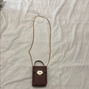 Elegant Brown Quilted Crossbody Bag